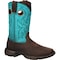 Durango Women's Western Work Boot, 7.5 M, Steel Toe, Brown/Turquoise, DWRD022 DWRD022 - alternate 1